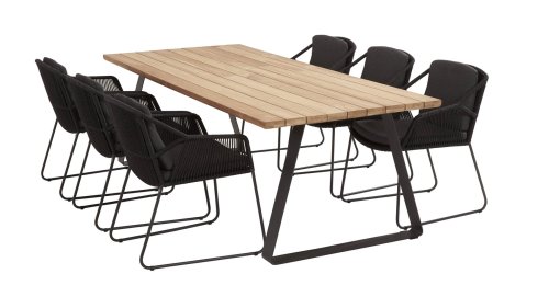 4seasons outdoor accor dining antracite tuinset