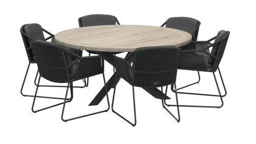 4seasons outdoor accor dining antracite tuinset