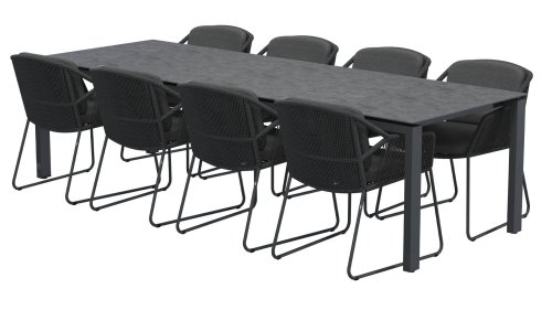 4seasons outdoor accor dining antracite tuinset