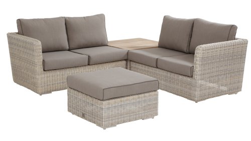 4 seasons outdoor elite loungeset met salontafel en voetenbank