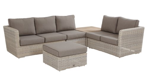 4 seasons outdoor elite loungeset met salontafel voetenbank en centerdeel