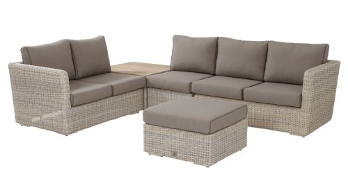4 seasons outdoor elite loungeset met salontafel voetenbank en centerdeel 