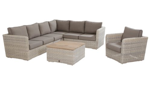 4 seasons outdoor elite loungeset met salontafel centerdeel en loungestoel