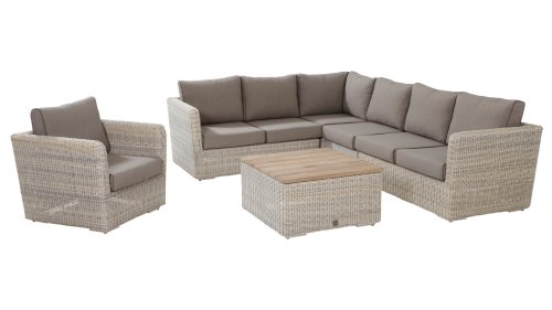 4 seasons outdoor elite loungeset met salontafel centerdeel en loungestoel 