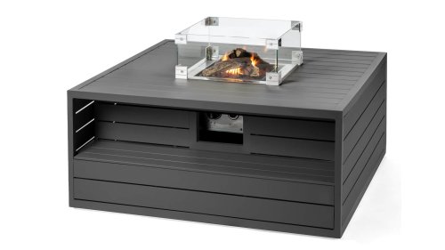 happy cocooning aluminium wit vierkant vuurtafel